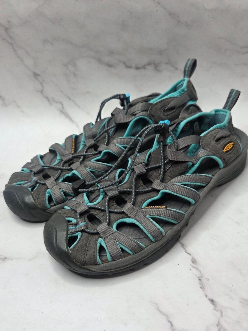 Keen Newport H2 Hiking Closed Toe Waterproof Grey Teal Sandals Women's 9.5
